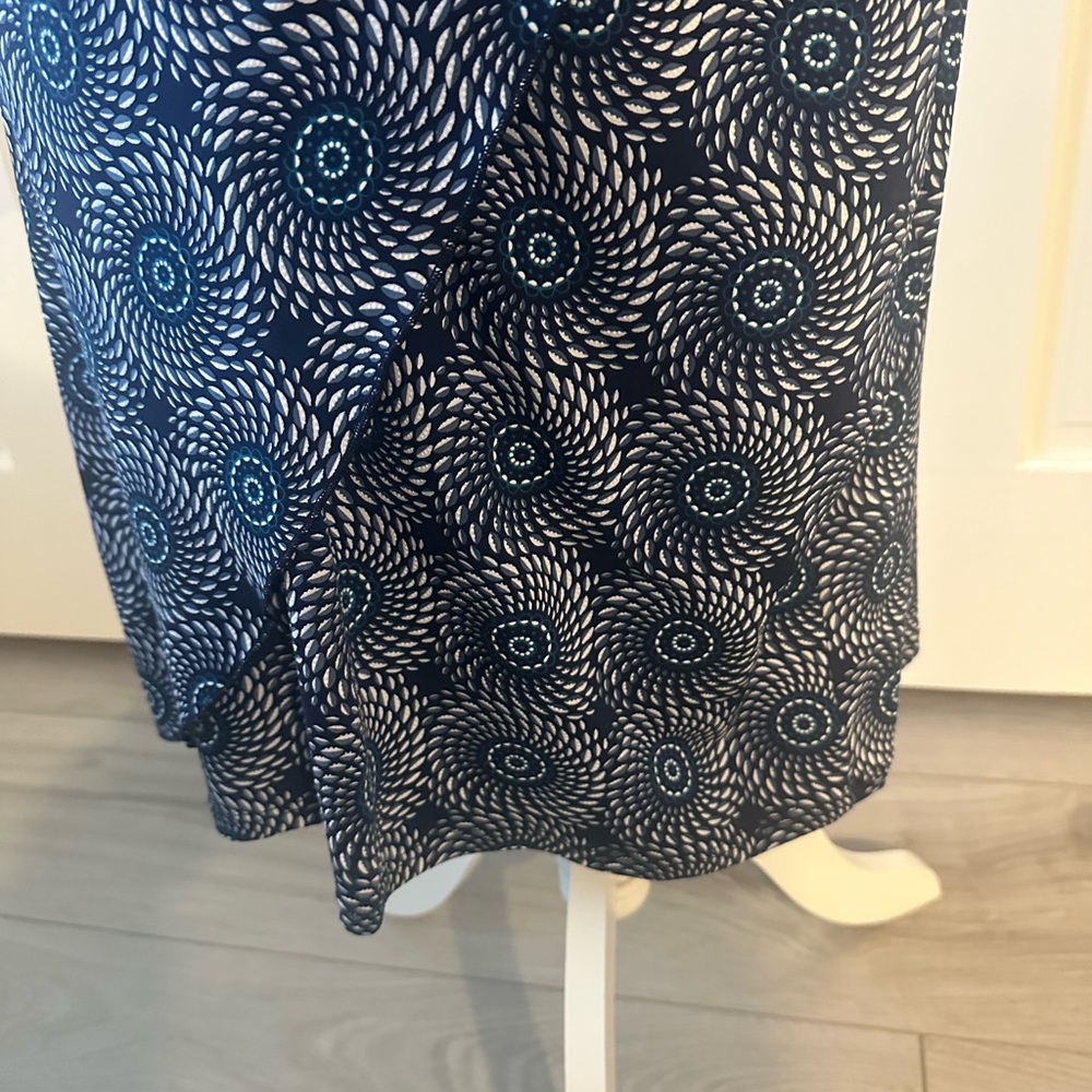 Mare Blu St. Tropez Navy/white Patterned V-Neck wrap Midi Dress Sz S - Picture 9 of 12
